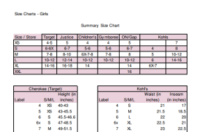 Gap Girls Size Chart