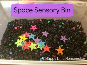 space sensory bin